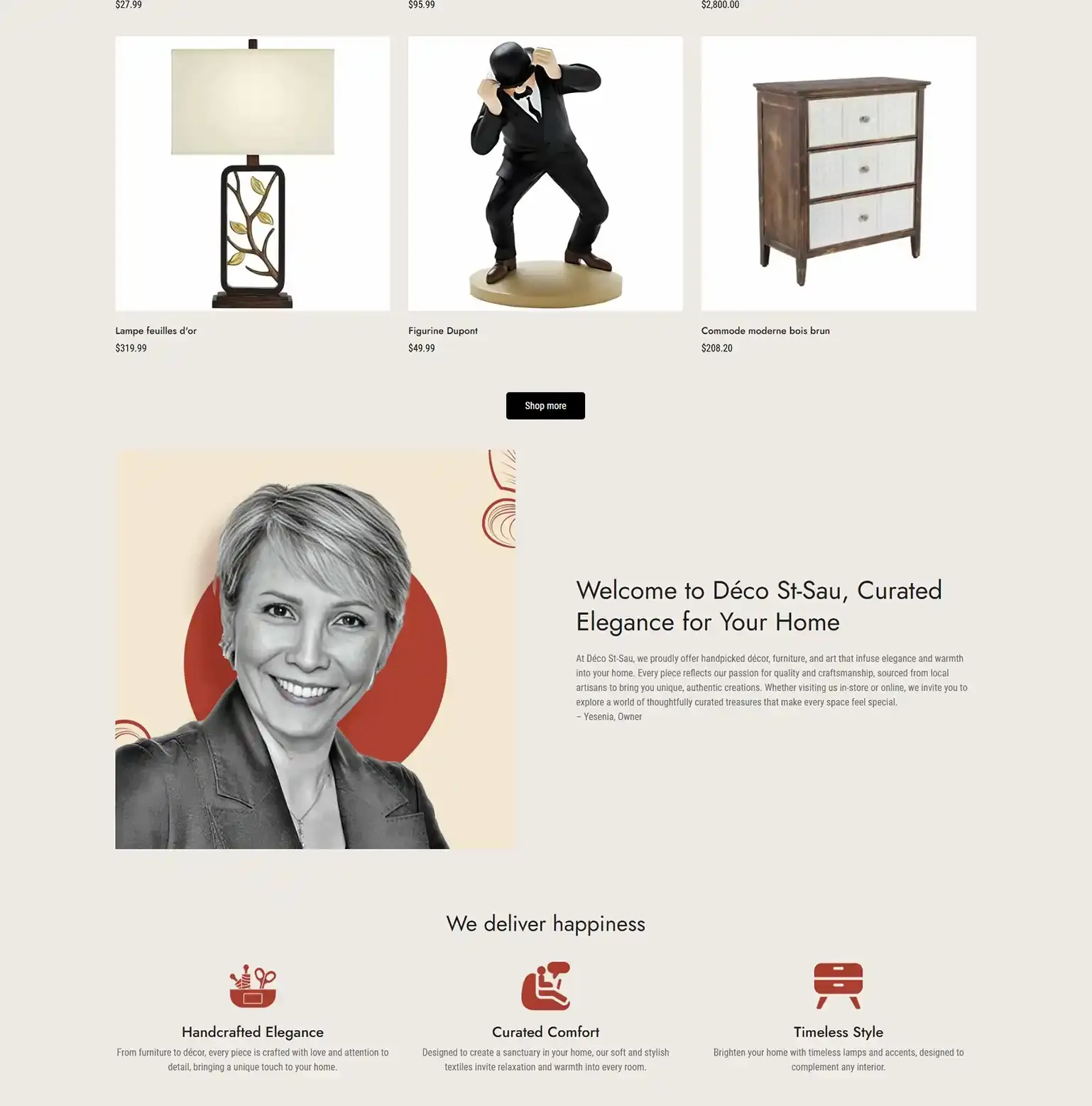Deco St-Sau Shopify build — screen 1 of 3