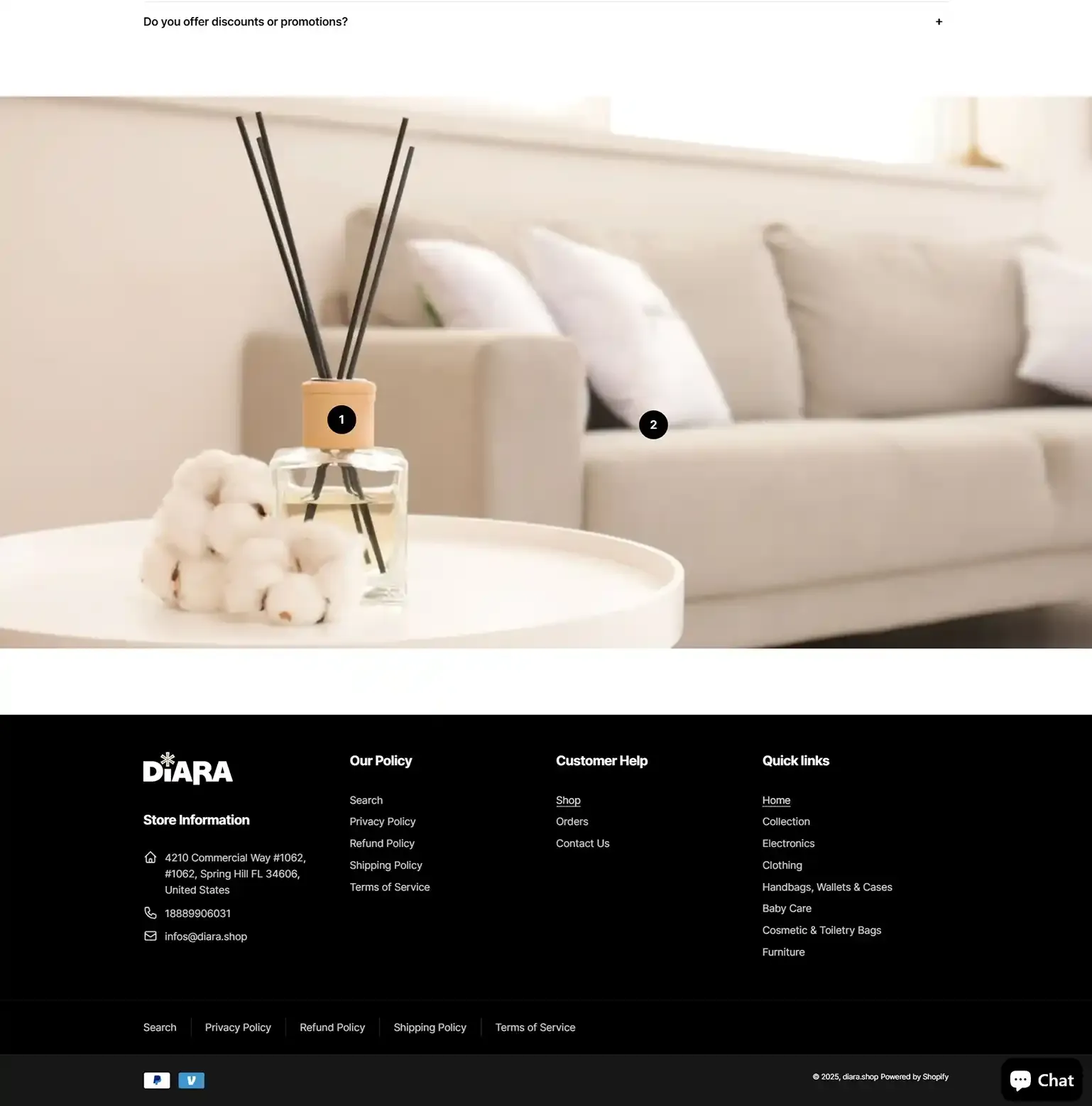 Diara Shopify build — screen 3 of 3