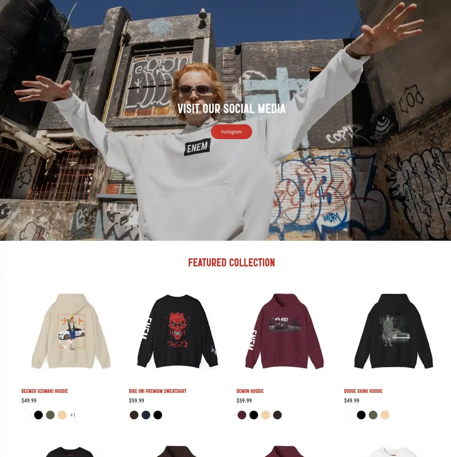 ENEM Car Culture Shopify build — screen 1 of 3