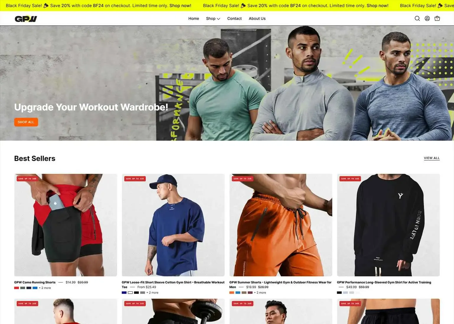 Gym Performance Wear — Shopify build by Digital TEN X, a men's activewear brand, built to run on autopilot