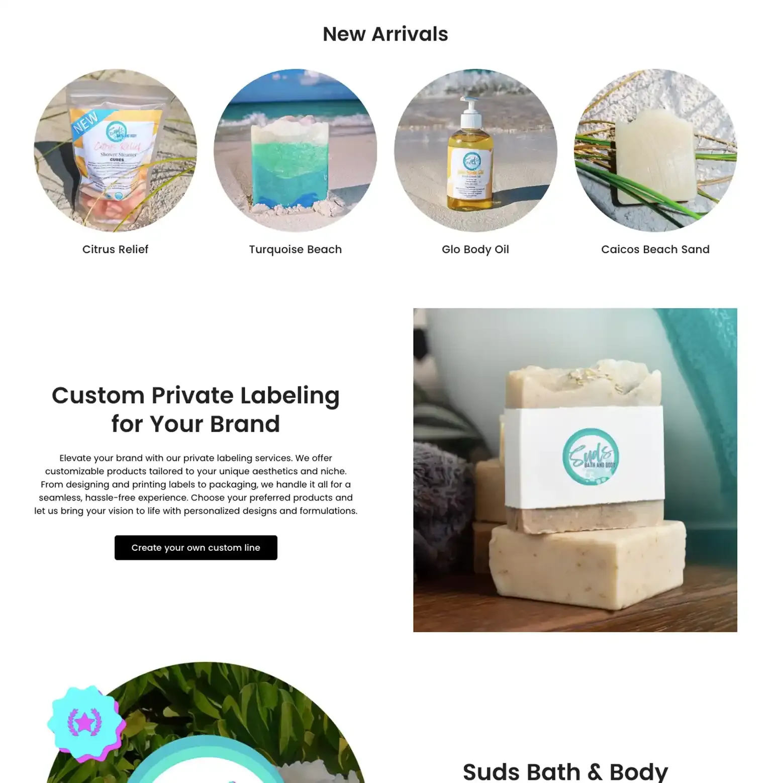 Suds Bath and Body Shopify build — screen 2 of 3