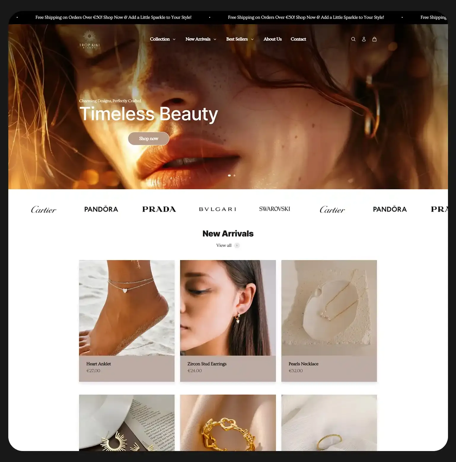 Trop Kiki — Shopify build by Digital TEN X, fine jewelry, given a quiet, premium shop